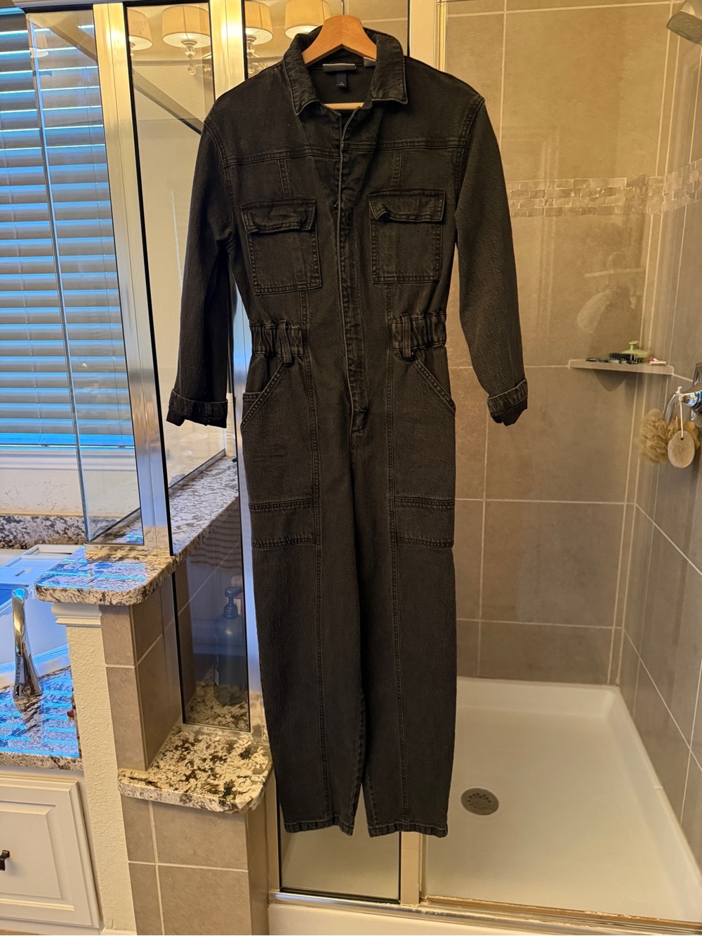 Black Denim Utility Jumpsuit size 4 Universal threads
